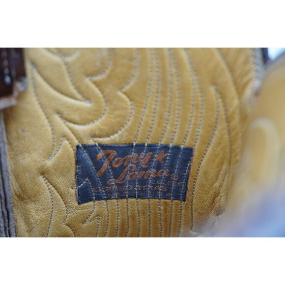 Tony Lama Vintage Gold Label Cowboy Boots Mens 10.5D #6367 Brown Distressed Work - Picture 7 of 9
